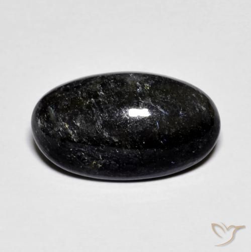 6.63ct 자연스러운 블루 스파클이 있는 블랙 누움마이트, 타원형, 불투명체