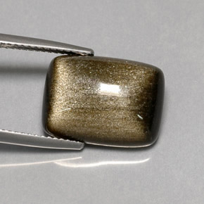 7.58캐럿 천연 골드 광택 흑요석, 쿠션 컷, 불투명체