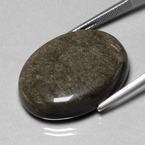 27.12캐럿 천연 골드 광택 옵시디언, 타원형 컷, 26.5×19.7 mm, 불투명체