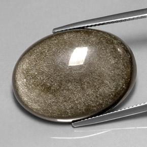 25.94캐럿 천연 골드 광택 옵시디언, 타원형 컷, 26.6×19.6 mm, 불투명체
