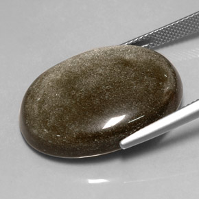 25.94캐럿 천연 골드 광택 옵시디언, 타원형 컷, 26.6×19.6 mm, 불투명체