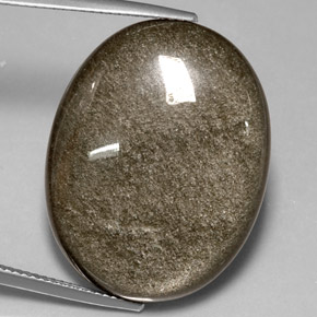 25.82캐럿 천연 골드 광택 옵시디언, 타원형 컷, 27.7×21.7 mm, 불투명체