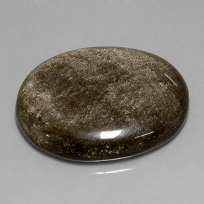 23.77캐럿 천연 골드 광택 흑요석, 타원형 컷, 불투명체