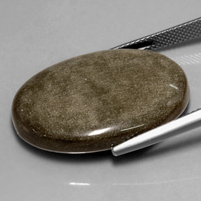 24.59캐럿 천연 골드 광택 옵시디언, 타원형 컷, 28.6×20.1 mm, 불투명체