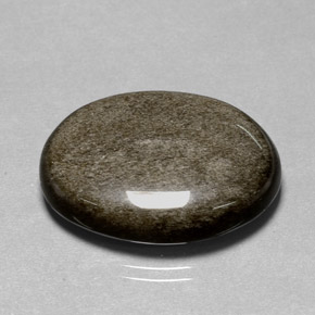 25.01캐럿 천연 골드 광택 옵시디언, 타원형 컷, 26.5×20 mm, 불투명체