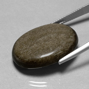 25.01캐럿 천연 골드 광택 옵시디언, 타원형 컷, 26.5×20 mm, 불투명체
