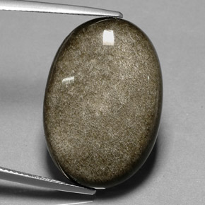 24.01캐럿 천연 골드 광택 옵시디언, 타원형 컷, 27.1×18.7 mm, 불투명체