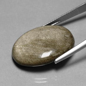 20.04캐럿 천연 골드 광택 옵시디언, 타원형 컷, 25.2×19.5 mm, 불투명체