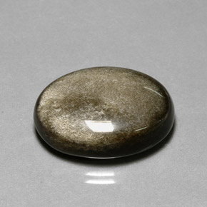 20.50캐럿 천연 골드 광택 옵시디언, 타원형 컷, 23.3×17.5 mm, 불투명체