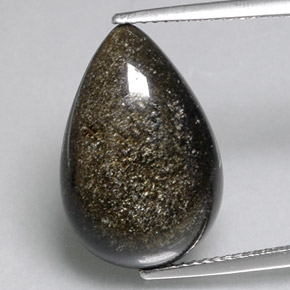 8.26캐럿 천연 골드 광택 옵시디언, 배 모양, 18.7×12.5 mm, 불투명체