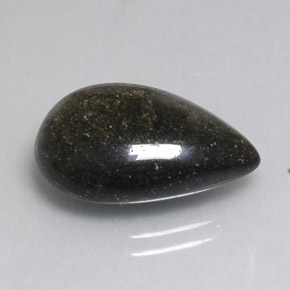 8.26캐럿 천연 골드 광택 옵시디언, 배 모양, 18.7×12.5 mm, 불투명체