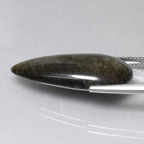 12.96캐럿 천연 골드 광택 옵시디언, 배 모양, 26.8×14.6 mm, 불투명체