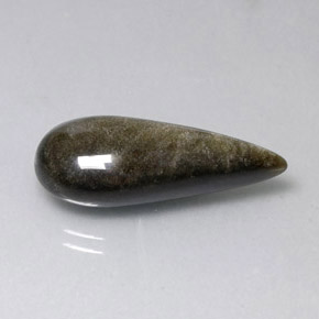 10.83캐럿 천연 골드 광택 옵시디언, 배 모양, 25.8×11.1 mm, 불투명체