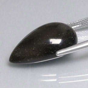 11.16캐럿 천연 골드 광택 흑요석, 배 모양, 불투명체