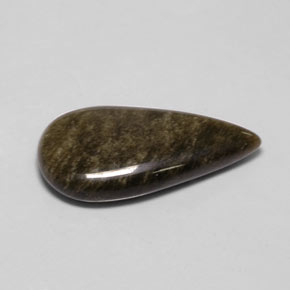7.72캐럿 천연 골드 광택 옵시디언, 배 모양, 23.3×12.3 mm, 불투명체