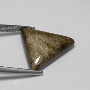 8.68캐럿 천연 골드 광택 옵시디언, 트릴리언, 18.2×16.9 mm, 불투명체