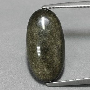 4.73캐럿 천연 골드 광택 옵시디언, 타원형 컷, 17.4×9 mm, 불투명체