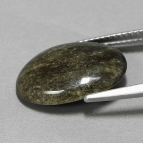 4.72캐럿 천연 골드 광택 흑요석, 타원형 컷, 불투명체