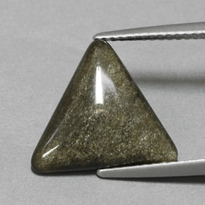 3.29캐럿 천연 골드 광택 옵시디언, 트릴리언, 14.4×13.1 mm, 불투명체