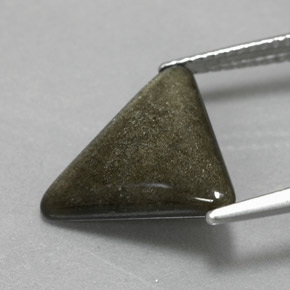3.29캐럿 천연 골드 광택 옵시디언, 트릴리언, 14.4×13.1 mm, 불투명체