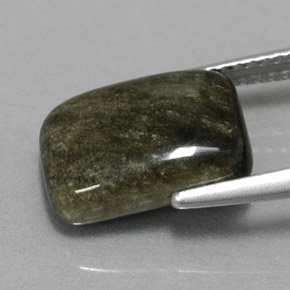 3.85캐럿 천연 골드 광택 흑요석, 바게트, 불투명체