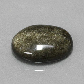 3.01캐럿 천연 골드 광택 옵시디언, 타원형 컷, 12.5×9.2 mm, 불투명체