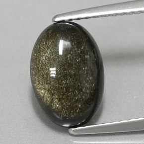 2.56캐럿 천연 골드 광택 옵시디언, 타원형 컷, 11.2×7.8 mm, 불투명체