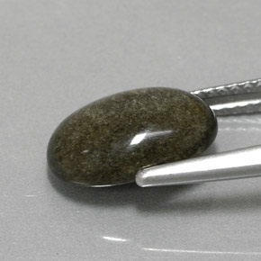 2.30캐럿 천연 골드 광택 흑요석, 타원형 컷, 불투명체