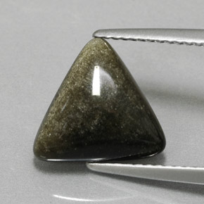 2.99캐럿 천연 골드 광택 흑요석, 일조, 불투명체