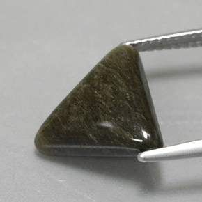 4.05캐럿 천연 골드 광택 옵시디언, 트릴리언, 13.5×12.4 mm, 불투명체