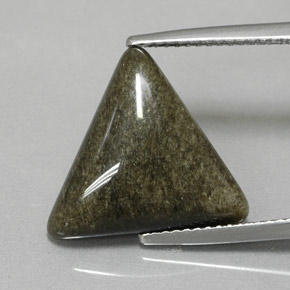 6.16캐럿 천연 골드 광택 옵시디언, 트릴리언, 16.1×14.9 mm, 불투명체