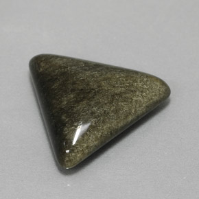 6.16캐럿 천연 골드 광택 옵시디언, 트릴리언, 16.1×14.9 mm, 불투명체
