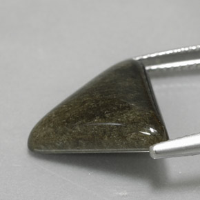 6.16캐럿 천연 골드 광택 옵시디언, 트릴리언, 16.1×14.9 mm, 불투명체