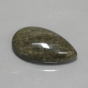 6.42캐럿 천연 골드 광택 옵시디언, 배 모양, 18.3×10.6 mm, 불투명체
