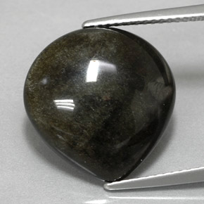 8.58캐럿 천연 골드 광택 옵시디언, 배 모양, 16.5×16 mm, 불투명체
