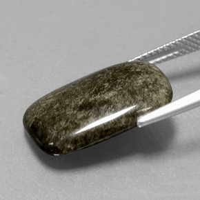 6.50캐럿 천연 골드 광택 흑요석, 쿠션 컷, 불투명체