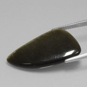 11.73캐럿 천연 골드쉰블랙 흑요석, 멋진 모양, 불투명체