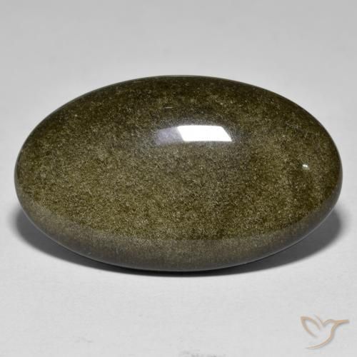 27.99ct 자연스러운 골드 광택이 있는 블랙 흑요석, 타원형, 불투명체