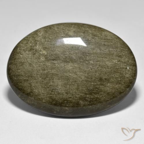 41.16ct 자연스러운 골드 광택이 있는 블랙 흑요석, 타원형, 불투명체