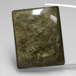 58.23캐럿 천연 골드 광택 옵시디언, 바게트, 31.4×25.6 mm, 불투명체