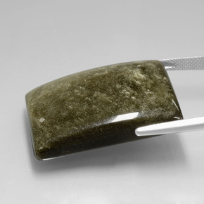 58.23캐럿 천연 골드 광택 옵시디언, 바게트, 31.4×25.6 mm, 불투명체