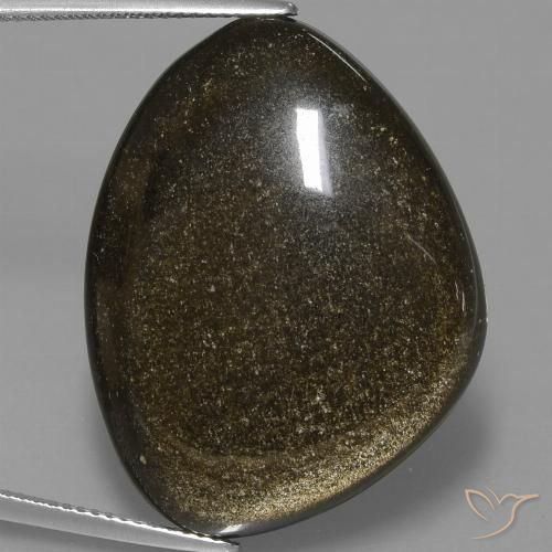 35.75ct 자연스러운 브라운 블랙 흑요석, 팬시한, 불투명체