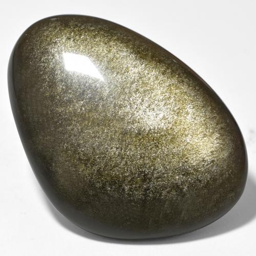 40.38캐럿 천연 골드 광택이 있는 블랙 흑요석, 멋진 모양, 불투명체