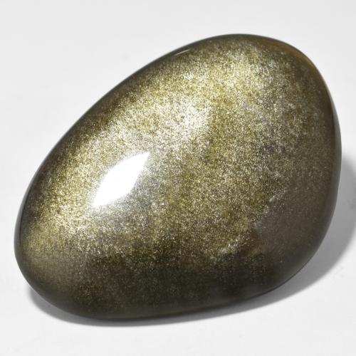40.38캐럿 천연 골드 광택이 있는 블랙 흑요석, 멋진 모양, 불투명체