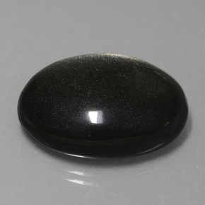 25.73캐럿 천연 골드 광택 옵시디언, 타원형 컷, 25.9×18.7 mm, 불투명체