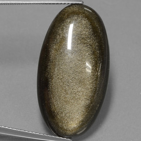 22.94캐럿 천연 골드 광택 옵시디언, 타원형 컷, 31.5×16.8 mm, 불투명체