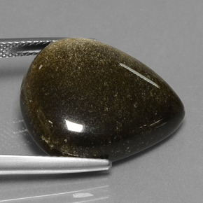 17.78캐럿 천연 거무스름한 청동 흑요석, 배 모양, 불투명체