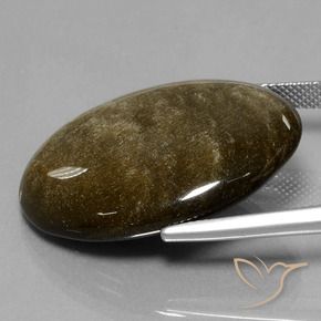 30.70캐럿 천연 골드 광택이 있는 블랙 흑요석, 타원형, 불투명체