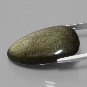 26.38캐럿 천연 라이트 블랙 브라운 옵시디언, 멋진 모양, 29.5×18.6 mm, 불투명체