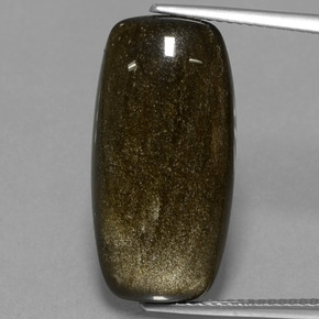 11.95캐럿 천연 골드 광택 옵시디언, 쿠션 컷, 23.8×11.8 mm, 불투명체